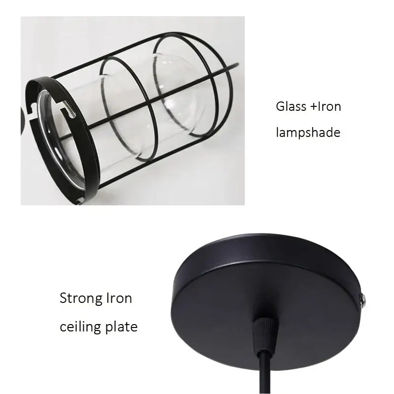 Industrial black bird cage pendant light dining room chandelier