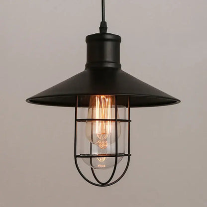 Industrial black bird cage pendant light dining room chandelier