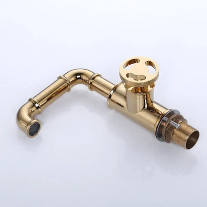 Industrial black brass basin faucet bathroom vintage pipe tap