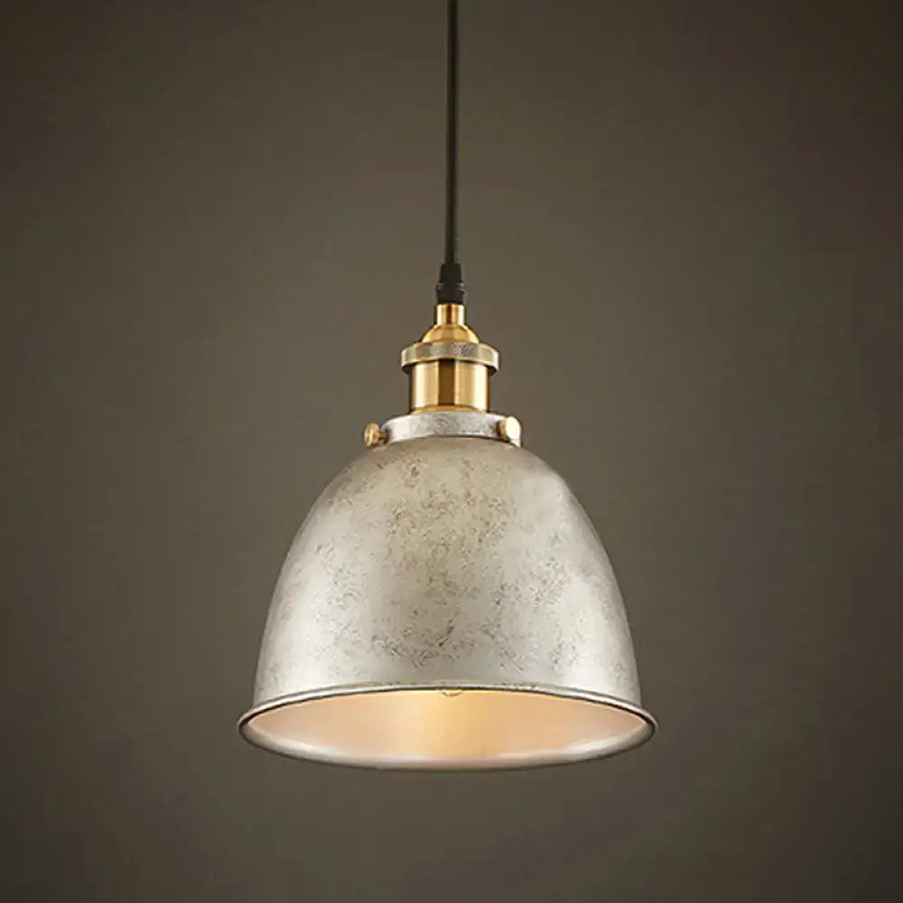 Industrial black & brass dome pendant lamp kitchen hanging light