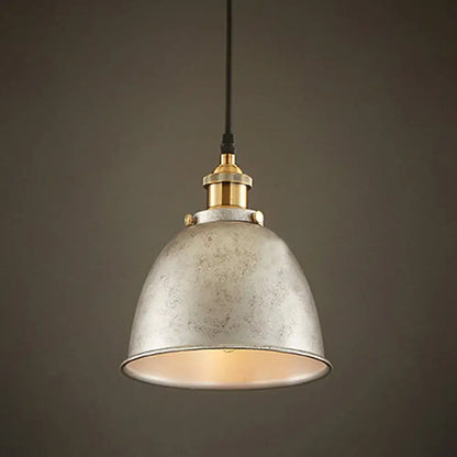 Industrial black & brass dome pendant lamp kitchen hanging light