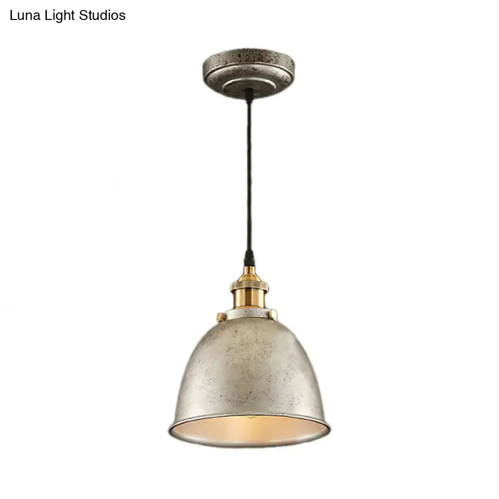Industrial black & brass dome pendant lamp kitchen hanging light