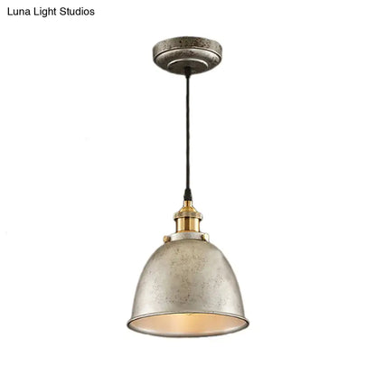 Industrial black & brass dome pendant lamp kitchen hanging light