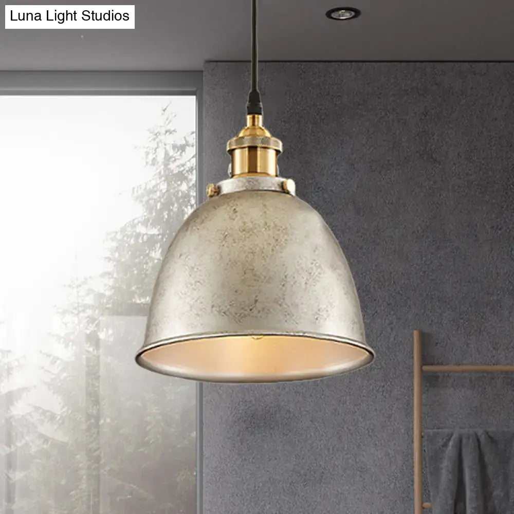 Industrial black & brass dome pendant lamp kitchen hanging light
