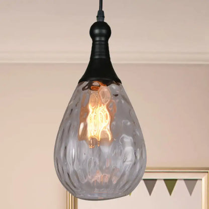 Industrial black & brass smoked glass pendant ceiling light bedroom