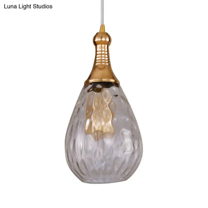 Industrial black & brass smoked glass pendant ceiling light bedroom