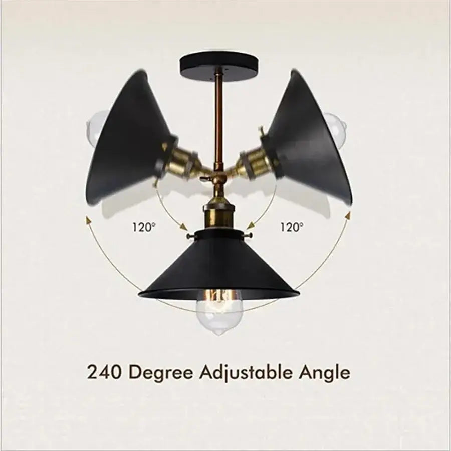 Industrial black & brass wall lamp – bedroom sconce