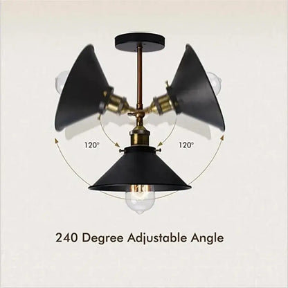 Industrial black & brass wall lamp – bedroom sconce