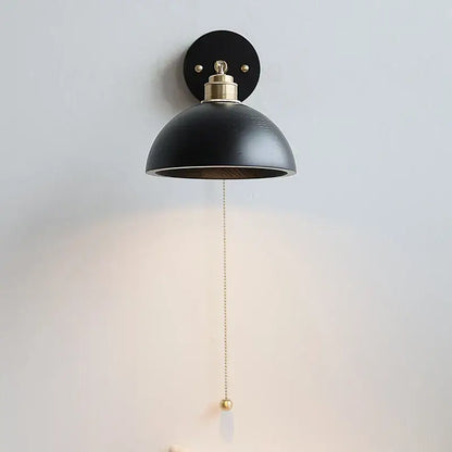 Industrial black & brass wall light fixture bedroom sconce