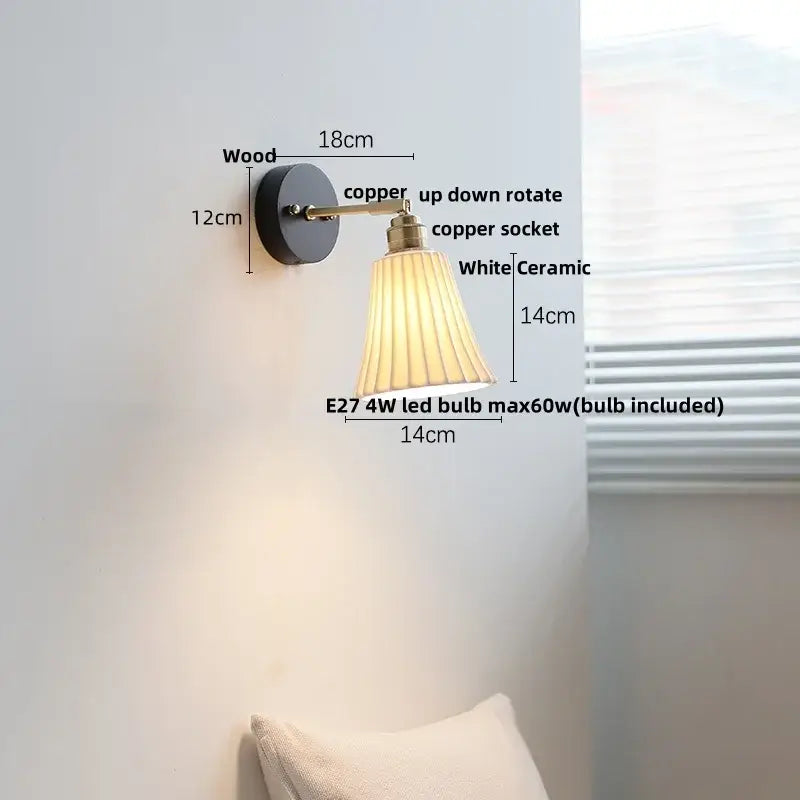 Industrial black & brass wall light fixture bedroom sconce