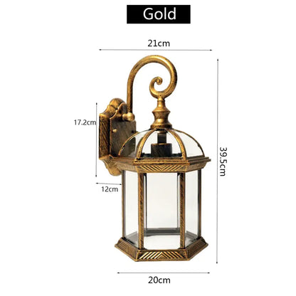 Industrial black bronze wall lamp outdoor lantern with clear glass