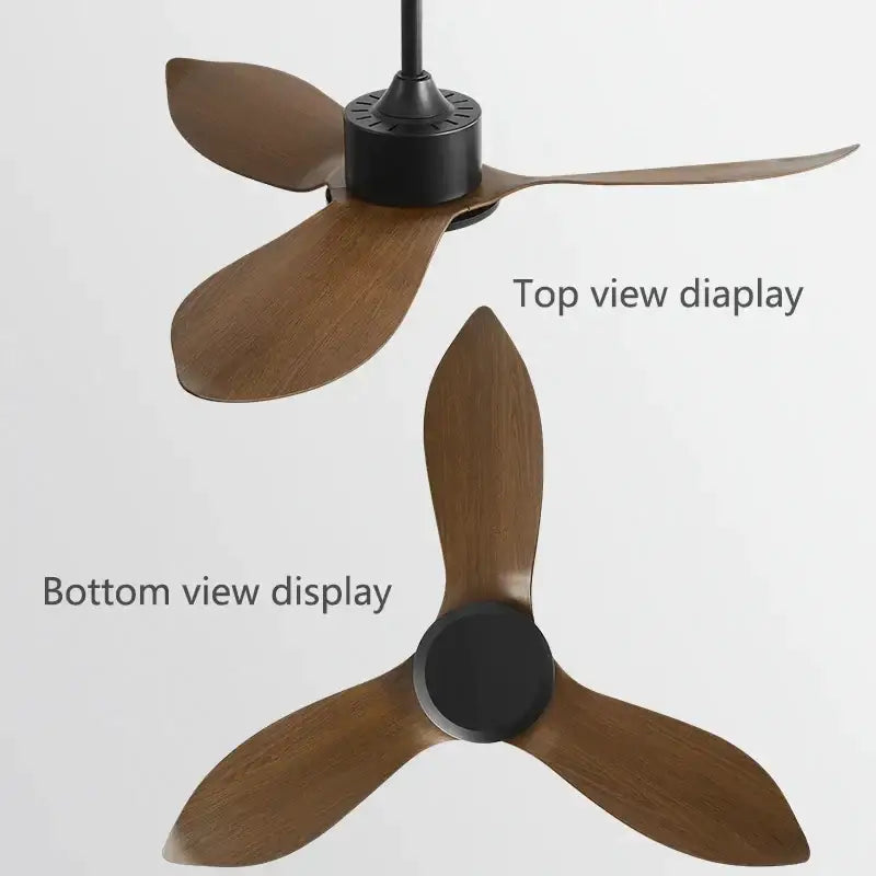 Industrial black & brown remote control ceiling fan bedroom
