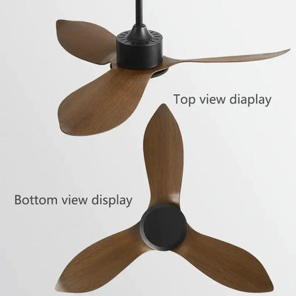 Industrial black & brown remote control ceiling fan bedroom