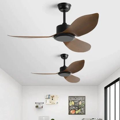Industrial black & brown remote control ceiling fan bedroom