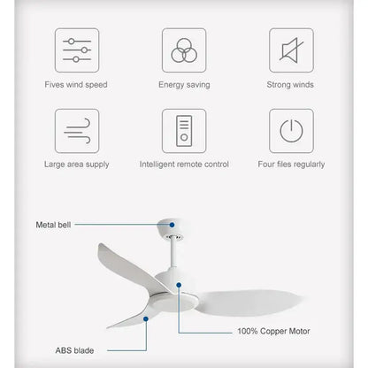 Industrial black & brown remote control ceiling fan bedroom