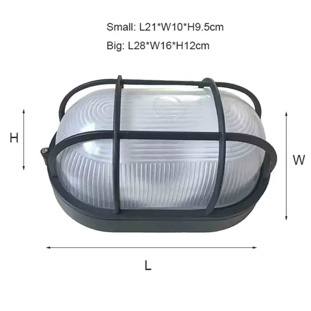 Industrial black bulkhead wall light – patio security sconce