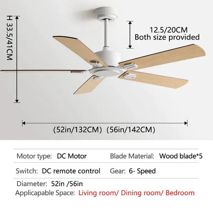 Industrial black ceiling fan with remote control living room