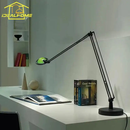 Industrial black & chrome rocker arm desk light – office task lamp