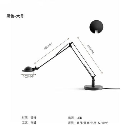 Industrial black & chrome rocker arm desk light – office task lamp
