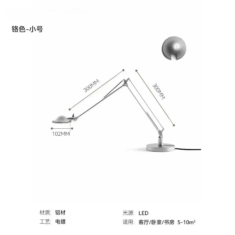 Industrial black & chrome rocker arm desk light – office task lamp