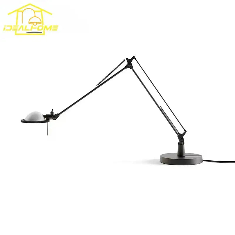 Industrial black & chrome rocker arm desk light – office task lamp