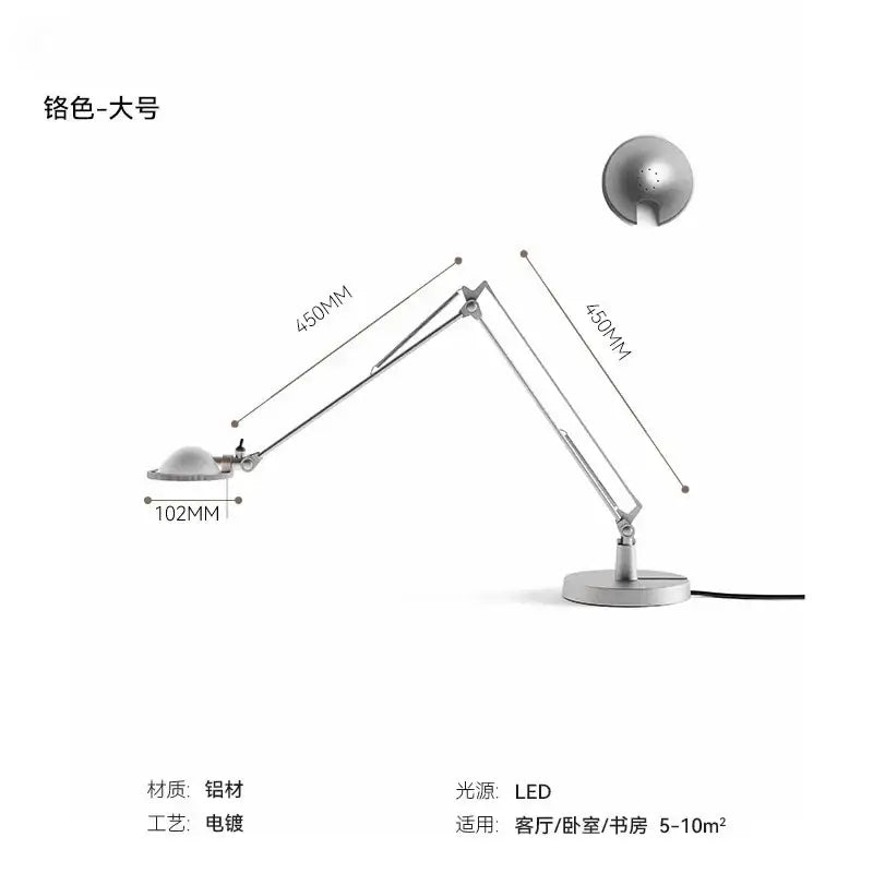 Industrial black & chrome rocker arm desk light – office task lamp