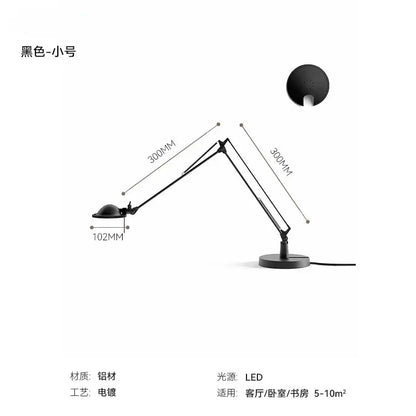 Industrial black & chrome rocker arm desk light – office task lamp
