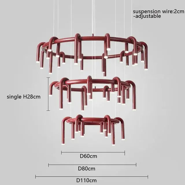 Industrial black circular ring pendant lights dining room chandelier