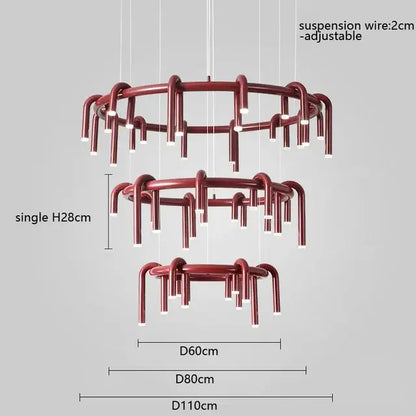 Industrial black circular ring pendant lights dining room chandelier