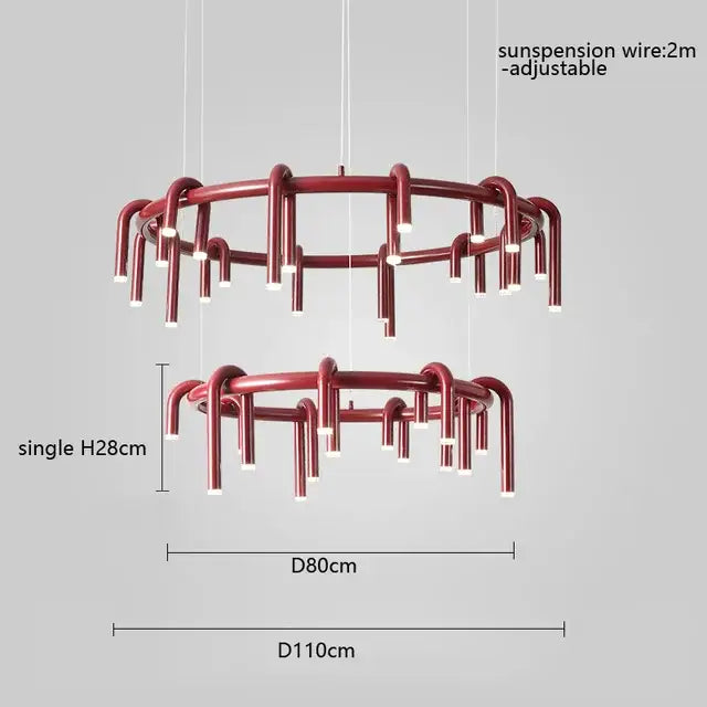 Industrial black circular ring pendant lights dining room chandelier