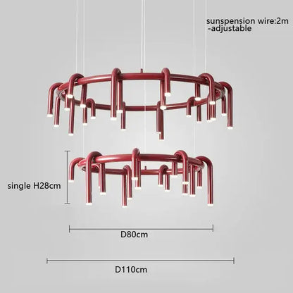 Industrial black circular ring pendant lights dining room chandelier