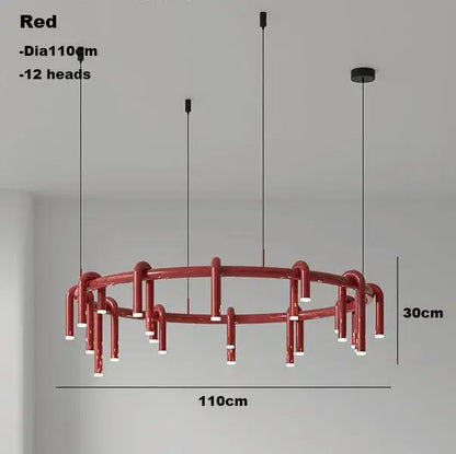 Industrial black circular ring pendant lights dining room chandelier