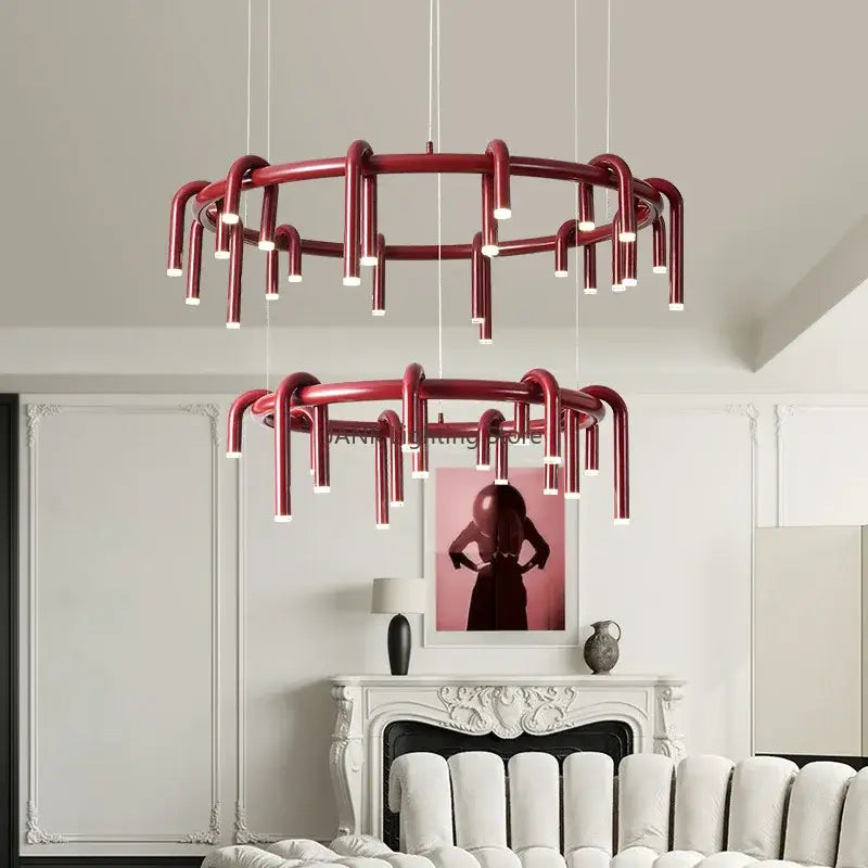 Industrial black circular ring pendant lights dining room chandelier