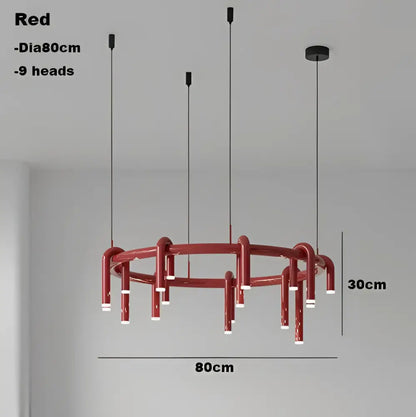 Industrial black circular ring pendant lights dining room chandelier