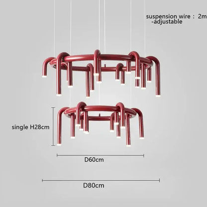 Industrial black circular ring pendant lights dining room chandelier