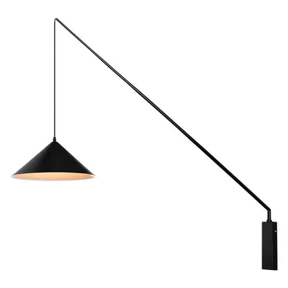 Industrial black conical fishing sconce kitchen wall lamp