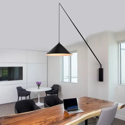 Industrial black conical fishing sconce kitchen wall lamp