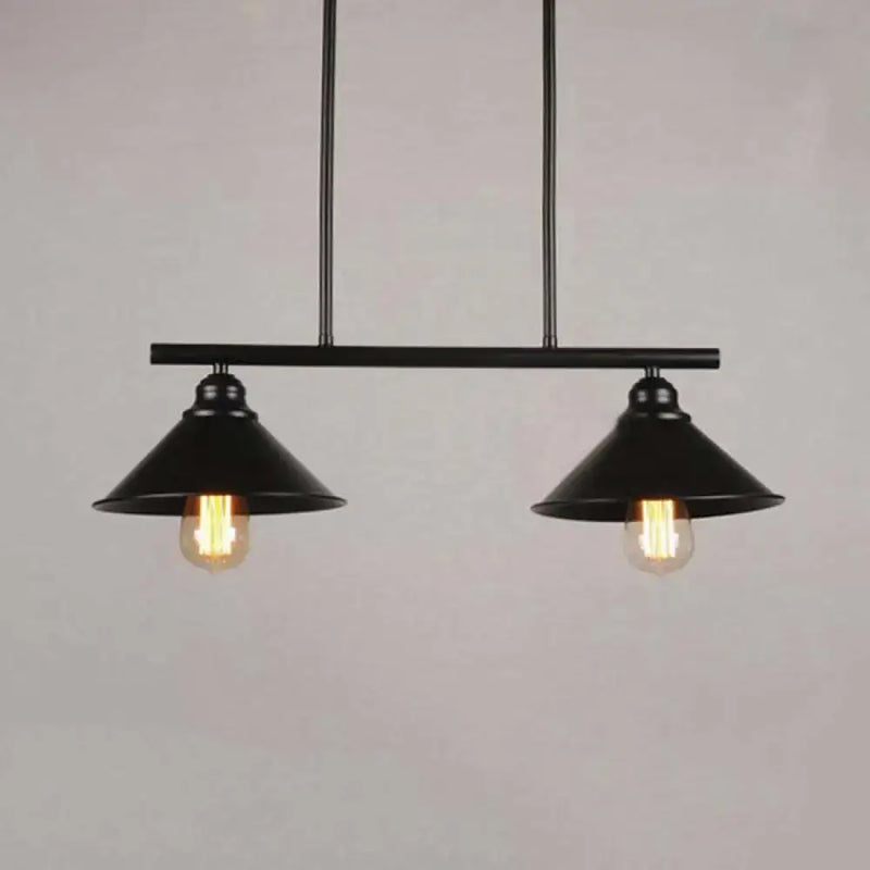 Industrial black conical island pendant light – kitchen fixture