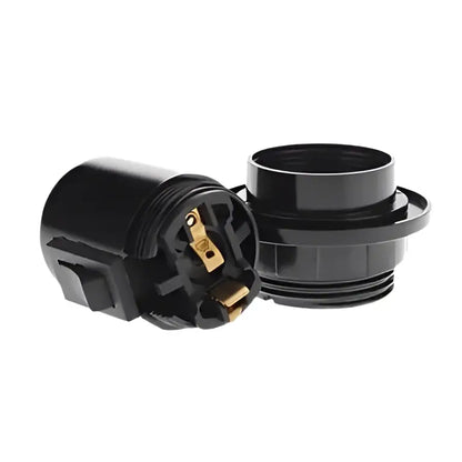Industrial black e27 base bulb socket lamp holder bedroom switch
