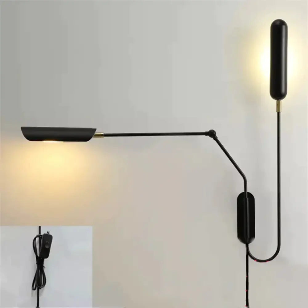 Industrial black emma industrial wall lamp bedroom reading light
