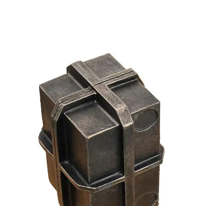 Industrial black geometric block binding metal bookends living room