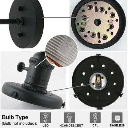 Industrial black glass canopy wall sconce kitchen globe light