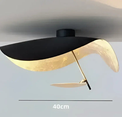 Industrial black & gold lotus leaf pendant light dining room