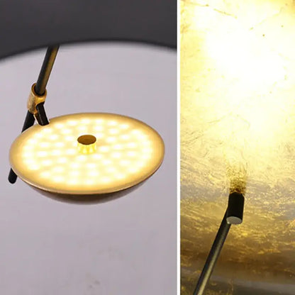 Industrial black & gold lotus leaf pendant light dining room