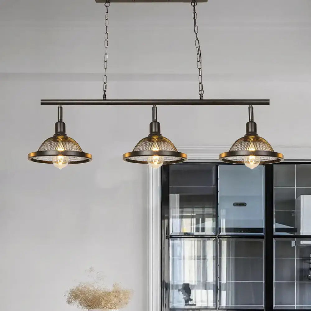 Industrial black & gold metal pendant dining room light e26 e27