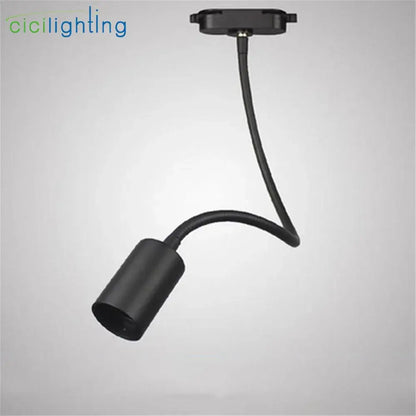 Industrial black gooseneck track lighting – clothing store fixture