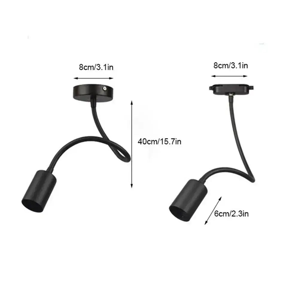 Industrial black gooseneck track lighting – clothing store fixture