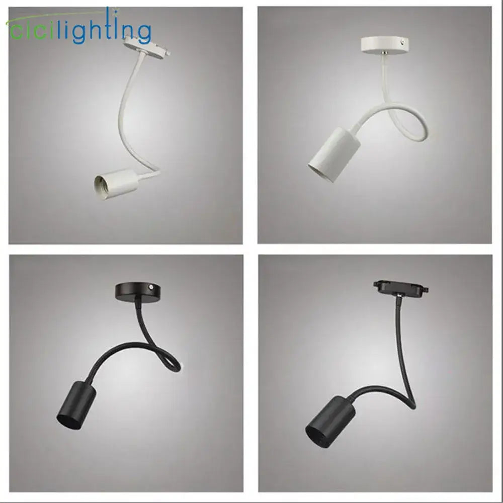 Industrial black gooseneck track lighting – clothing store fixture