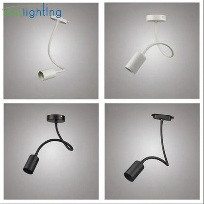 Industrial black gooseneck track lighting – clothing store fixture