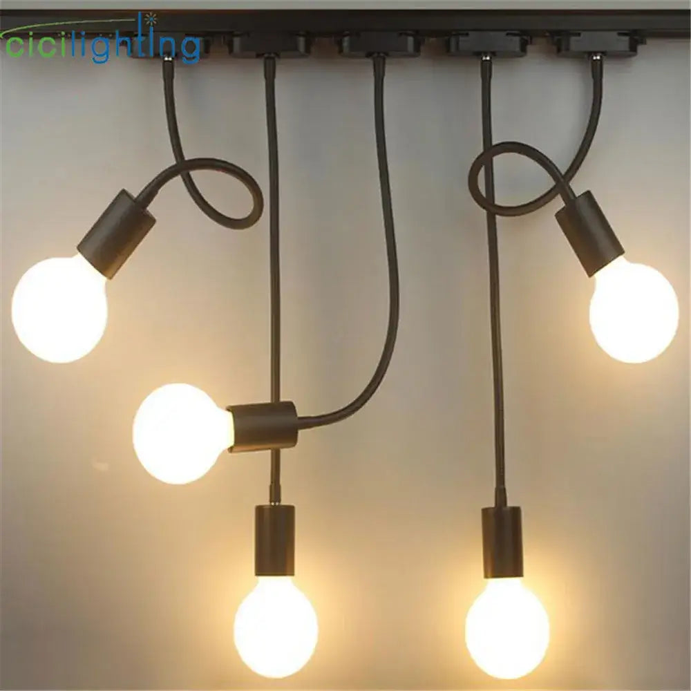 Industrial black gooseneck track lighting – clothing store fixture